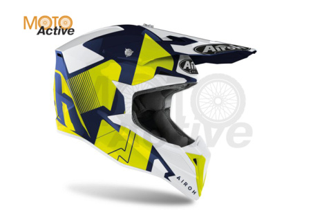 Кроссовый шлем Airoh Wraap Raze Blue Gloss